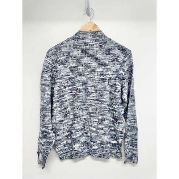 Draper & Damon’s Knit Sweater Mock Neck Pullover Silver Blue Long Sleeve - Picture 5 of 9